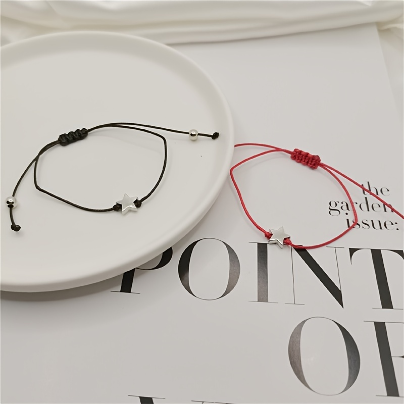Pentagram Star Thread Braided Bracelet Set
